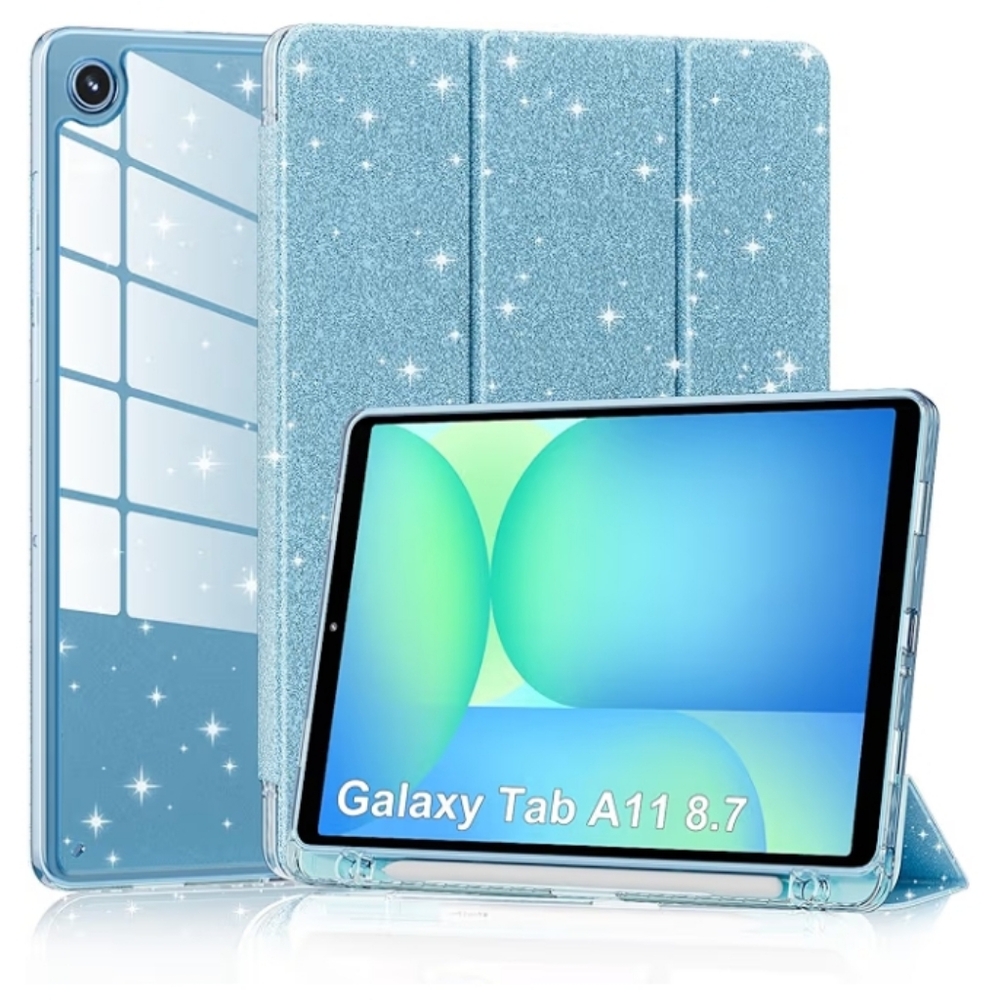 Sparkly Blue Glitter Case for Samsung Galaxy Tab A11 8.7" NWT